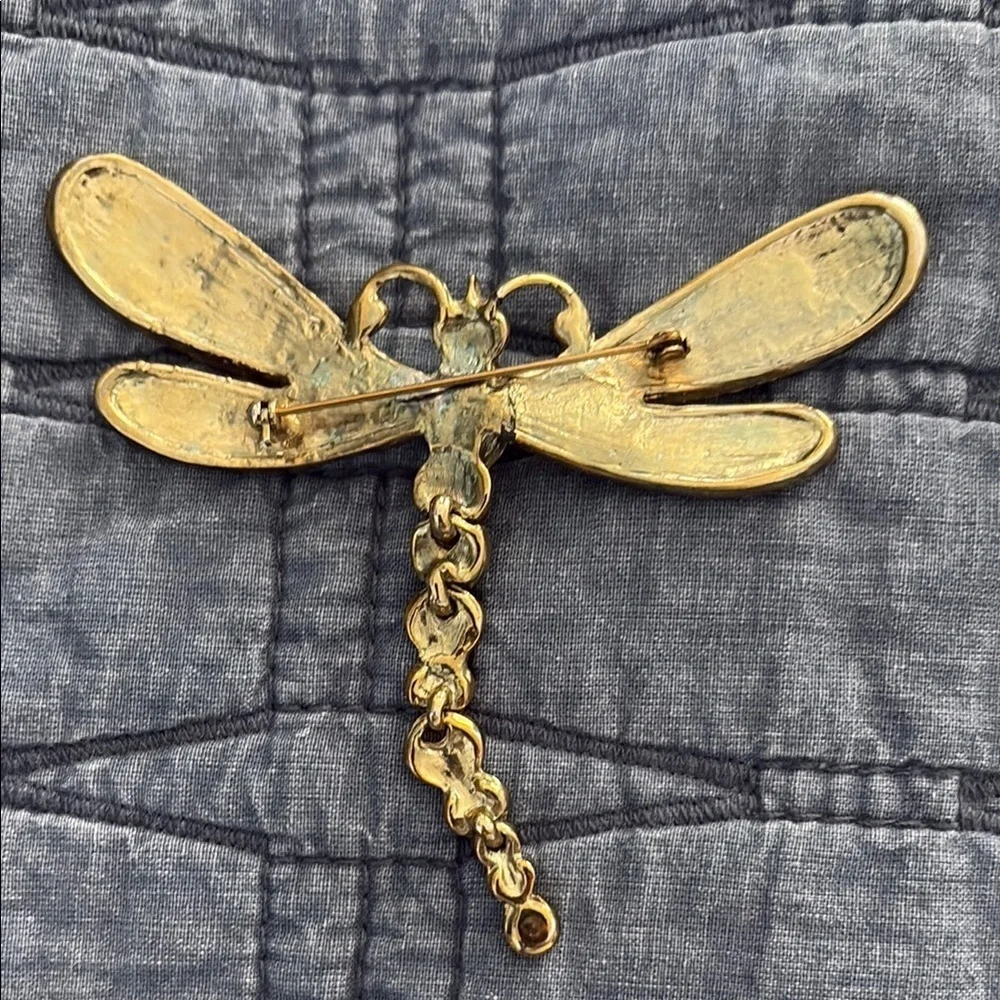 Gold and Silver Dragonfly Brooch